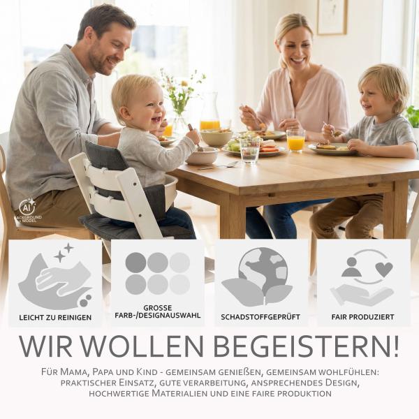 BAMBINIWELT Ersatzbezug für Stokke Tripp Trapp, MELIERT ORG.